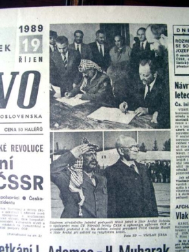Říjen 1989, Arafat u Husáka v Praze.