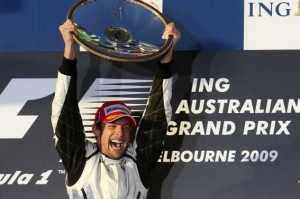 Brit Jenson Button ze stáje Brawn GP, vítěz Velké ceny Austrálie.