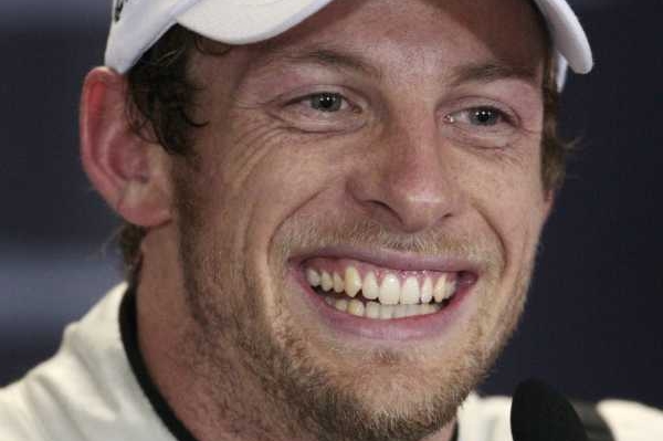 Jenson Button, šťastný vítěz Velké ceny Austrálie vozů formule 1.