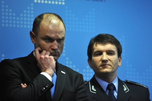 Ministr vnitra Ivan Langer s policejním prezidentem Oldřichem Martinů.