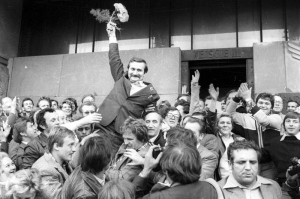 Walesa na vrcholu popularity jako předák Solidarity.