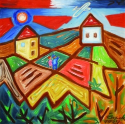 Josef Čapek: Letadlo, 1929, olej, pl&aacute;tno, soukrom&aacute; sb&iacute;rka