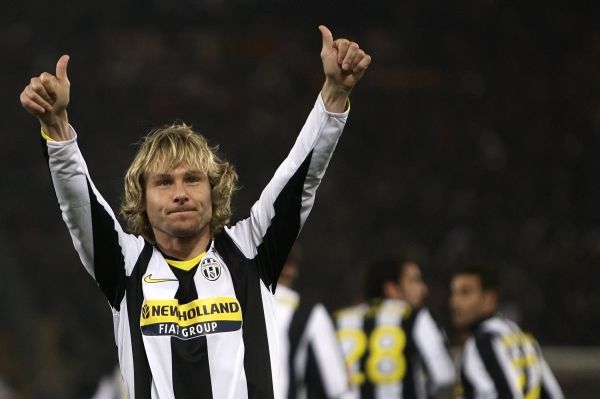 Fotbalový záložník Pavel Nedvěd v dresu italského Juventusu.