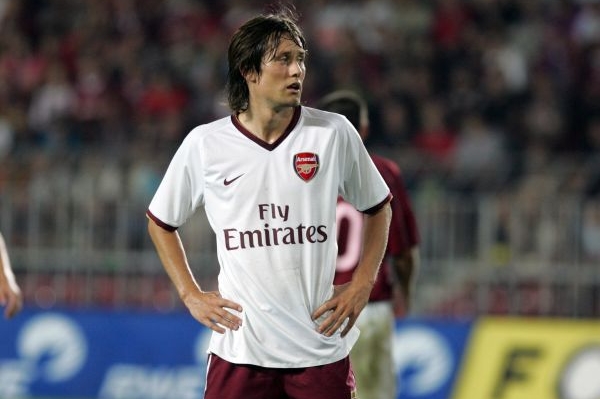 Tomáš Rosický v dresu londýnského Arsenalu. Tomáš Rosický v dresu londýnského Arsenalu.