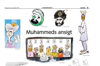 Stránka s karikaturami v listu Jyllands Posten. Stránka s karikaturami v listu Jyllands Posten.