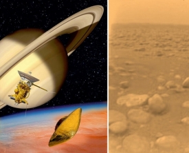 Mohul Huygens přistál na Titanu a pořídil snímky jeho povrchu.