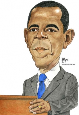 Barack Obama - karikatura.