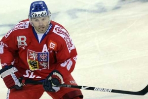 Jaromír Jágr ve vítězném utkání proti Švédsku.