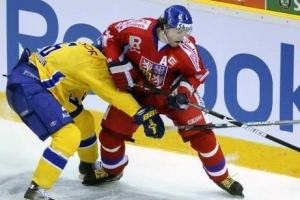 Jaromír Jágr v utkání proti Švédsku.