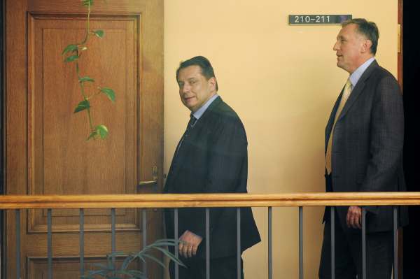 Mirek Topolánek a Jiří Paroubek při jednání o nové, úřednické vládě.