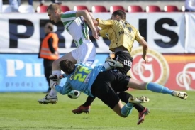 Momentka ze zápasu Bohemians - Ostrava.