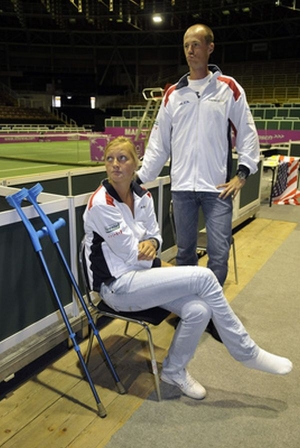 Petra Kvitová a nehrajicí kapitán Petr Pála.