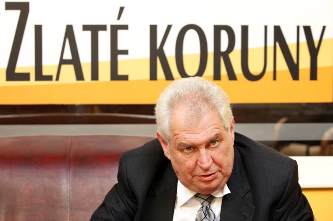Miloš Zeman promluvil 21. dubna na Fóru Zlaté koruny v Praze.