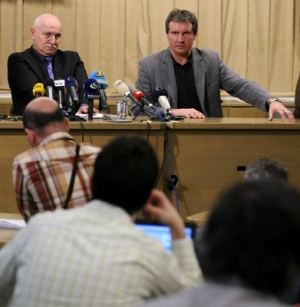 Místopředseda svazu Jiří Kubíček (vpravo) a Pavel Mokrý, šéf svazu.