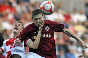 Momentka z utkání Slavia - Sparta.