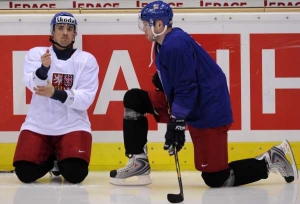Plekanec na sobotním tréninku hokejové reprezentace.