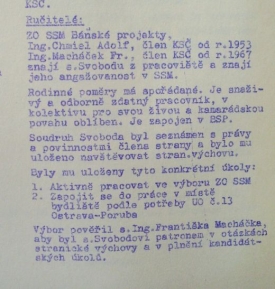 Z kádrových materiálů kandidáta KSČ.