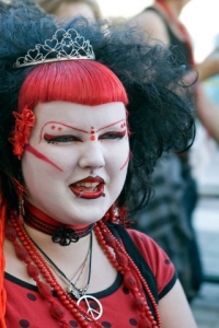 Pochod gayů a lesbiček ve Stockholmu.