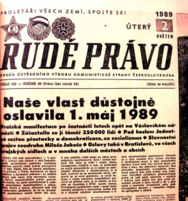 1. máj v roce 1989 podle Rudého práva.