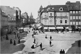 Roh V&aacute;clavsk&eacute;ho n&aacute;měst&iacute; a Na Př&iacute;kopech.