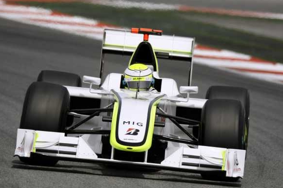Jenson Button ze stáje Brawn GP, vítěz kvalifikace na VC Španělska.