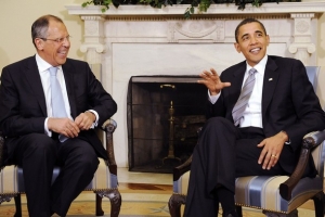 Barack Obama s ministrem zahranič&iacute; Ruska Lavrovem.