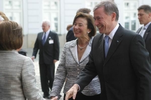 Německý prezident s chotí na státní návštěvě Polska.