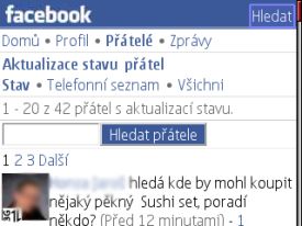Facebook má i mobilní podobu přizpůsobenou možnostem telefonu.