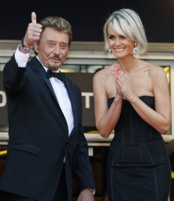 Rocker Johnny Hallyday a jeho žena Leticia.