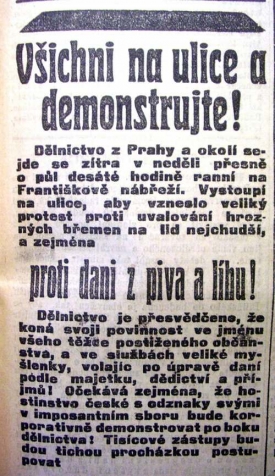 Pozvánka na pivní demonstraci.