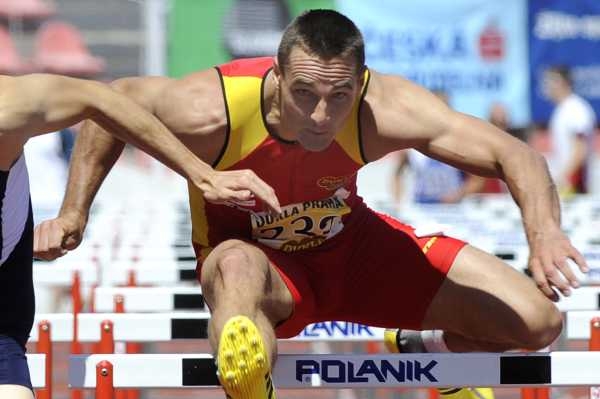 Roman Šebrle na Strahové v závodě na 110 m překážek. Roman Šebrle na Strahové v závodě na 110 m překážek.