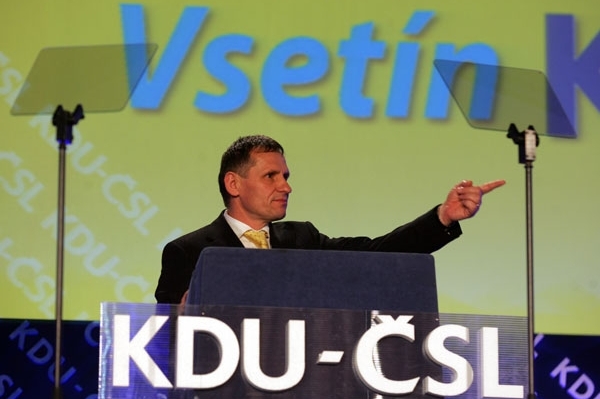 Jiří Čunek obhajuje na sjezdu post předsedy lidovců.