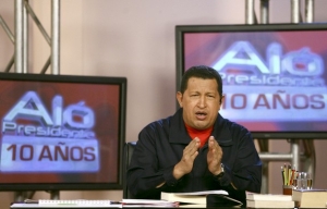 Chávez před kamerami. Svému pořadu vládne už deset let.
