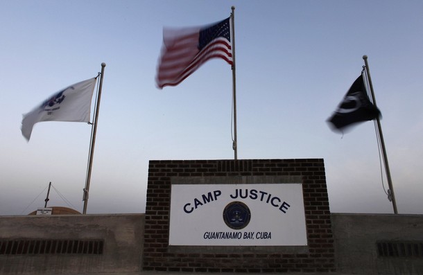 Budova na základně Guantánamo, kde sídlí vojenský tribunál.