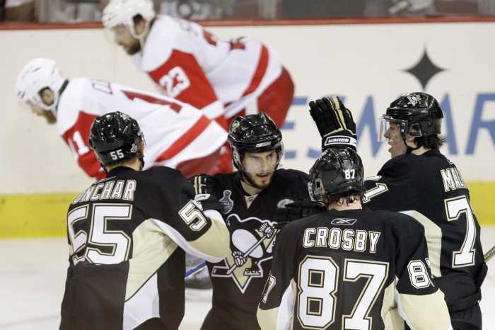 Radost hokejistů Pittsburghu.