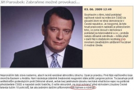 Paroubkovy chyby? Například čárka a pomlčka navíc.