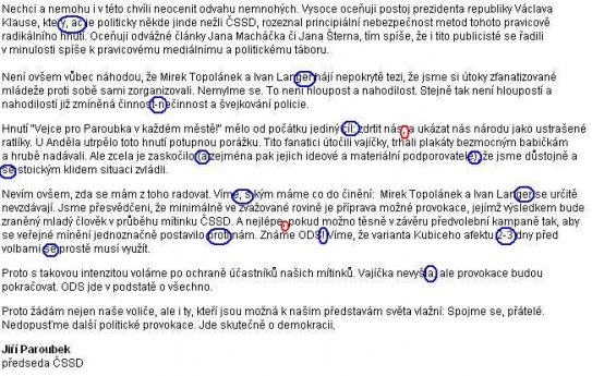 Web ČSSD, 4. června, 12.49: Opravená druhá část Paroubkova textu.