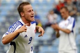 Slovenský reprezentant Miroslav Stoch slaví gól do sítě San Marina.