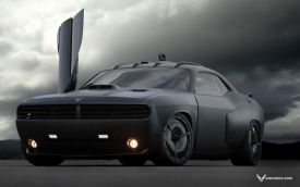 Dodge Challenger alias Vapor zdobí lak z „neviditelných“ bombardérů, který obtížně zachytí radary. Nezapomnělo se ani na kola, která mají ze stejného důvodu jednodílné ráfky.