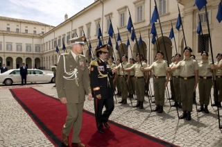 Čestná stráž pro libyjského vůdce.
