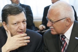 Jose Manuel Barroso a Václav Klaus před summitem EU - Pákistán.