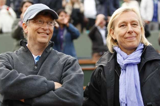 Martina Navrátilová po boku miliardáře Bill Gatese.