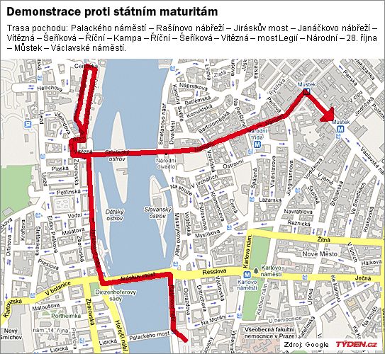 Mapa pochodu.