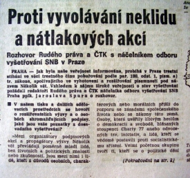 Policie proti signatářům.