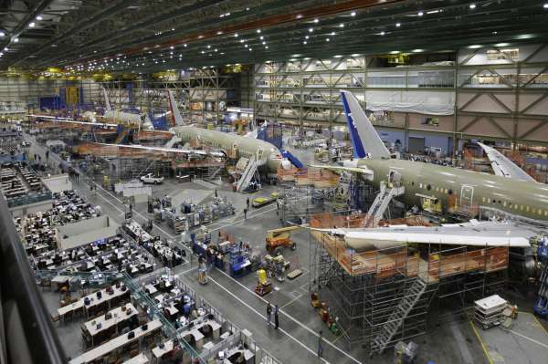 Montáž boeingů v americkém Everettu.