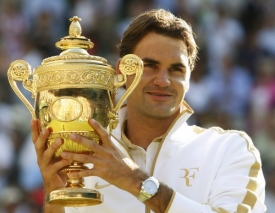Šestinásobný vítěz Wimbledon Roger Federer.