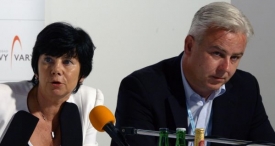Ředitelka Barrandova Janka Vozárová a ředitel RWE Martin Chalupský.