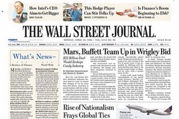První číslo WSJ vyšlo 8. července 1889