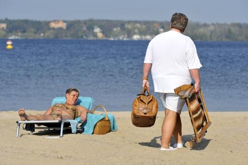Dovolená a opalování u jezero Wansee.