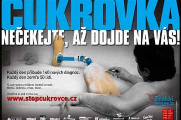 Diabetická asociace vsadila na plakáty zobrazující muže s amputací.